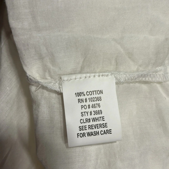 Club Z Collection Women’s White Button Front Cotton‎ Swimsuit Tunic Small NWT - Picture 10 of 10